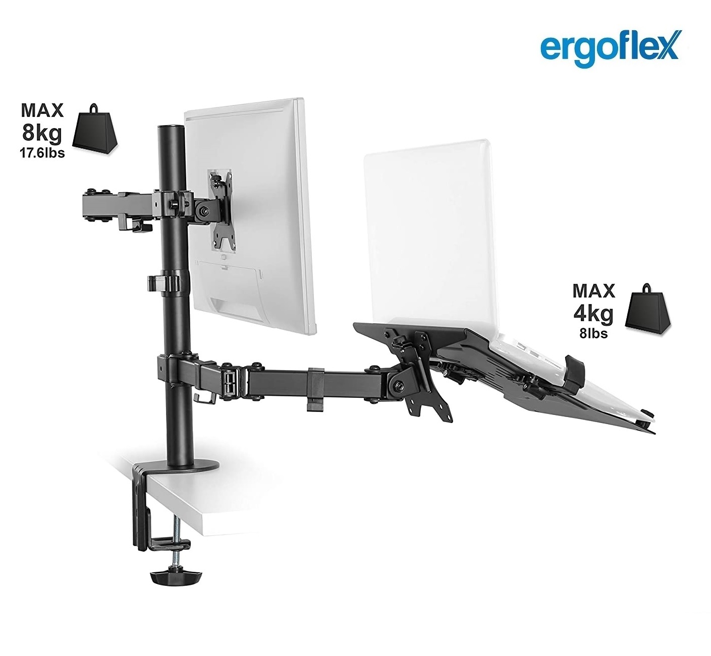 Ergoflex EF74 Asansörlü 13-30inch Monitör&10-17inch Laptop Standı 